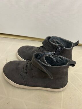 Cat & Jack Dark Gray High-Top Sneakers with Hook-and-Loop Strap